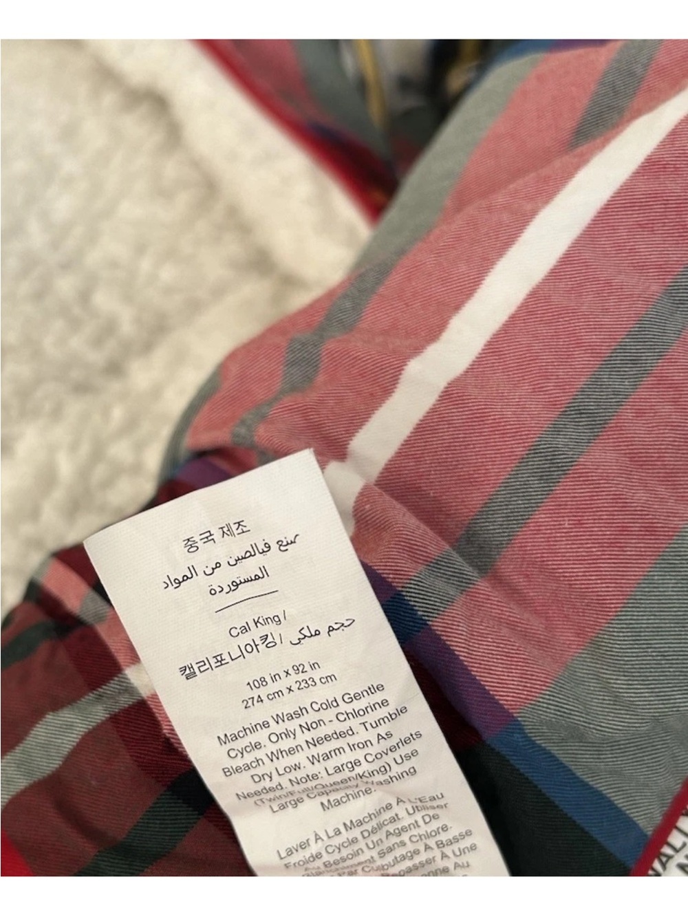 Pottery Barn Stewart Plaid King Comforter Sherpa Christmas Red Green - Picture 4 of 7
